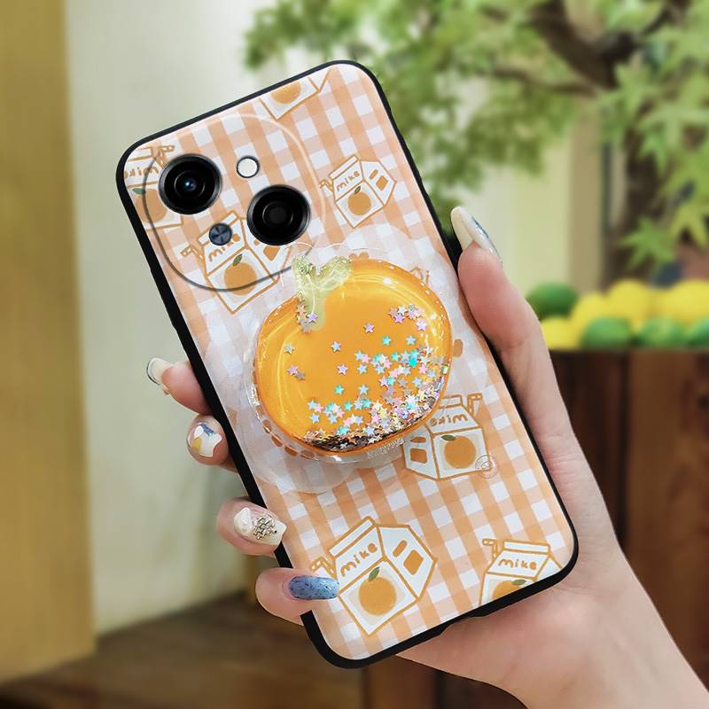 protective Rotatable stand Phone Case For Tecno POP9 4G/Spark GO 1/KL4 Waterproof TPU Skin feel silicone Glitter Durable