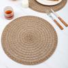 6/4pcs European Style Round Jute Placemat Dining Table Decoration Mats Household Insulation Pad Flower Pot Bowl Mats Cup Coaster