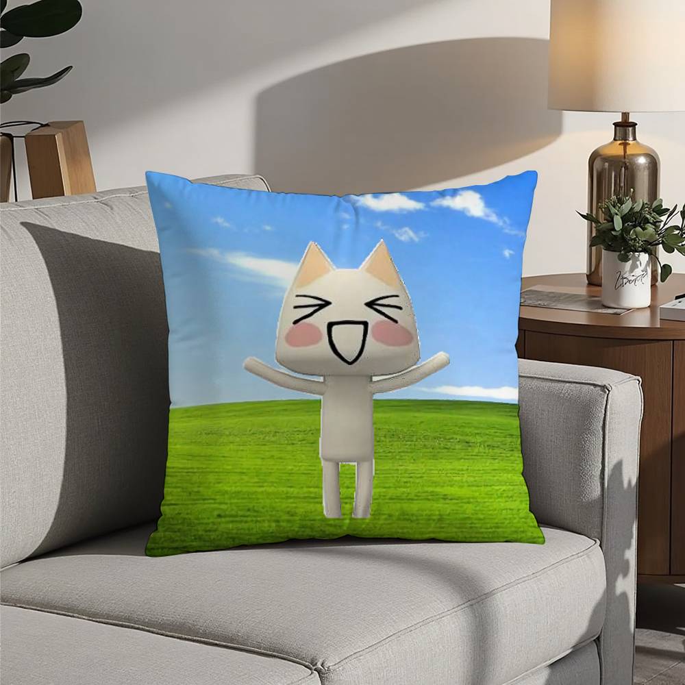 Cartoon Cute Toro Inoue Cat Pillow Case 3D Print Polyester Fiber 40*40cm Home Sofa Throw Decoration Festival Gift