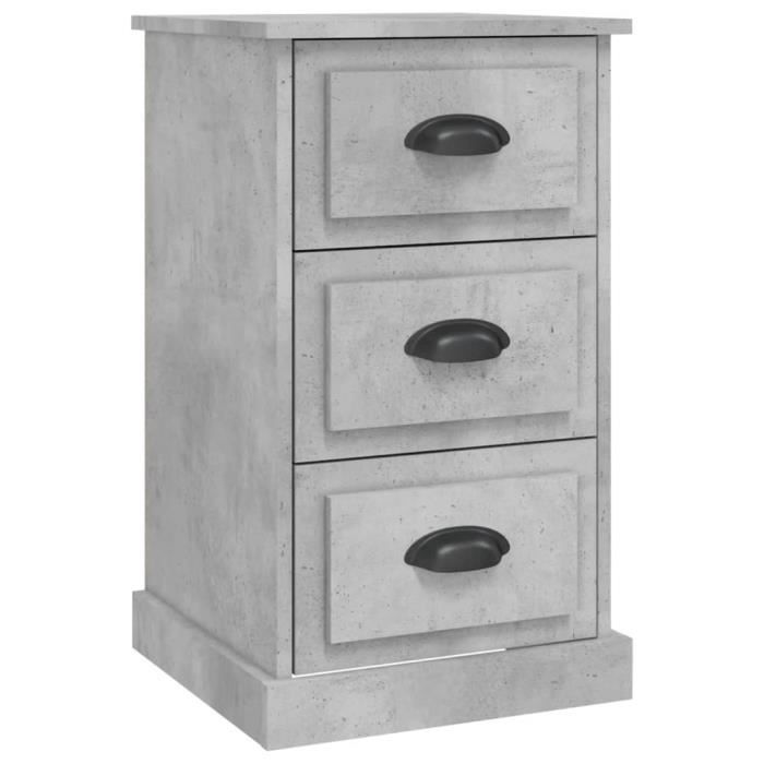 VidaXL Bedside Table Concrete Grey 39x39x67 Cm Engineered Wood 816164