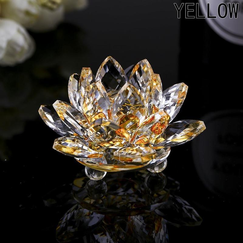 Güzel Kristal Lotus Kristal Cam Figür Kağıt Ağırlığı Süs Ev Dekorasyon Malzemeleri