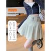 High-Waisted Pleated Chenille A-Line Skirt for Tall Women - Anti-Exposure, Corduroy, Short, Suitable for Spring and Autumn.