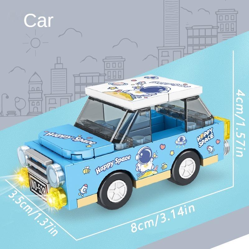 8 Small Particle Building Blocks For City Vehicles, Cars, Cranes, Fire Trucks, Puzzle Toys, Holiday Gifts For Boys