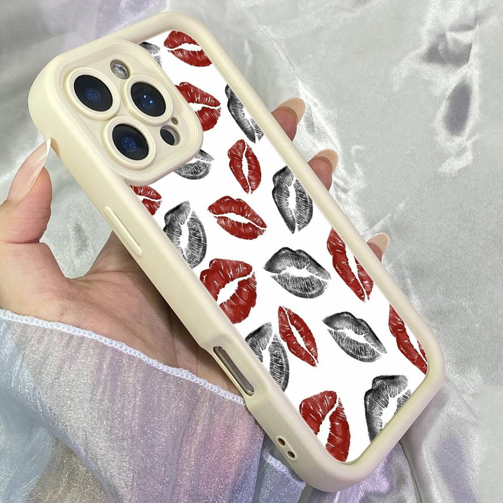 JT7 Aesthetic Kiss Phone for for iPhone 17 16 15 Pro Max Air Samsung S26 S25 Ultra A17 A26 A06 A07 Xiaomi Redmi Note 14 Pro Plus Soft TPU Case Cover