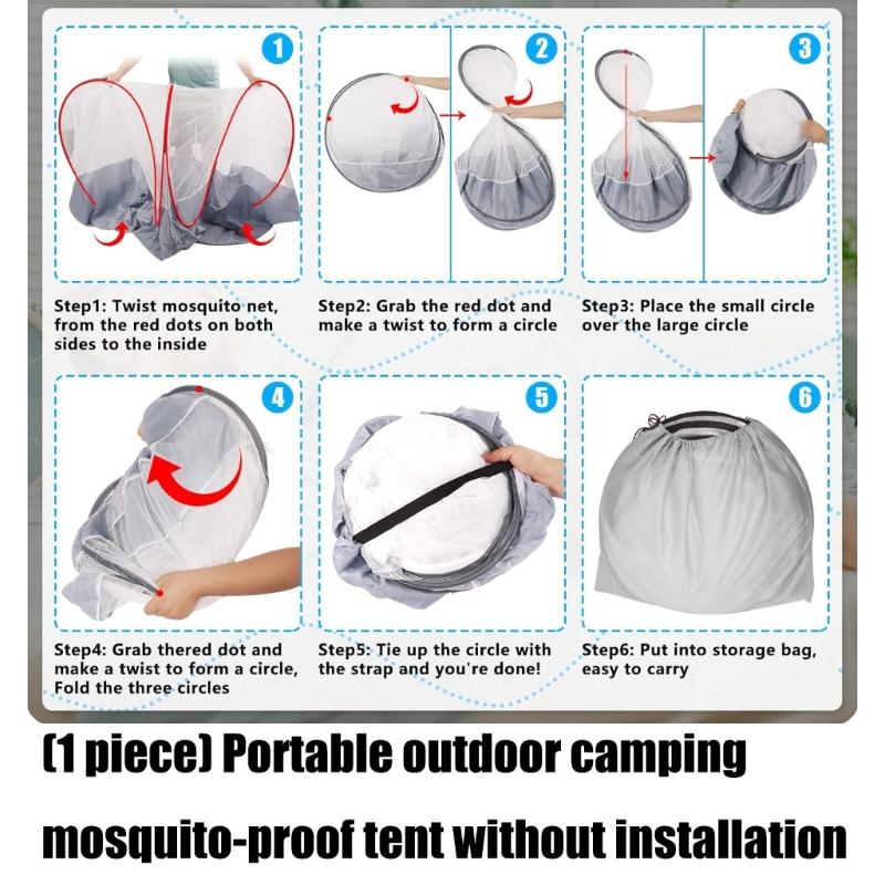 Faltzelt Einzelperson Outdoor Camping Moskitonetzzelt Atmungsaktiv Praktisches Netzschlafzelt für Camping, Angeln