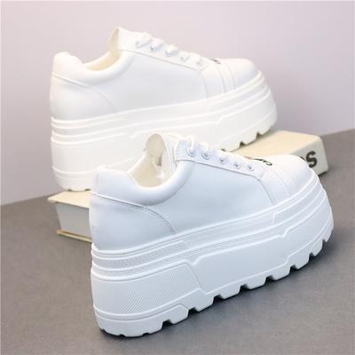 Módní 8CM Kožené Baleríny Ležérní Táta Boty Robustní Tenisky 2025 Dámské Platformové Sportovní Boty Dámské Skateboard Skryté Podpatky Boty Tenis