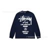 3. Cross-border Stuart long-sleeved printed t-shirt American trendy cylindrical cloth casual loose men and women the same style