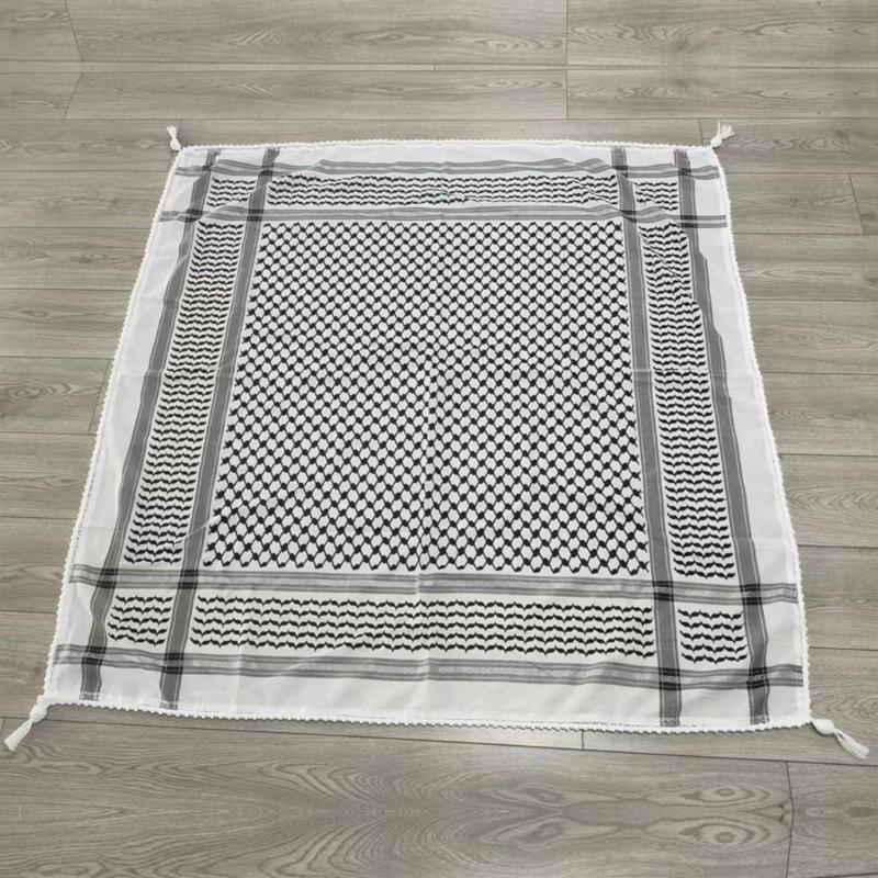 Middle East Adult Shemagh Scarf Outdoor Dustproof Sunproof Turbans Multi Purpose Head Wrap Cycling Breathable Kerchief