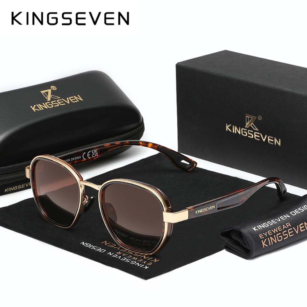 KINGSEVEN Brand Original Sunglasses Men Polarized UV400 Luxury Women Eyewear Male Outdoor Round Frame Causal Fashion Glasses
