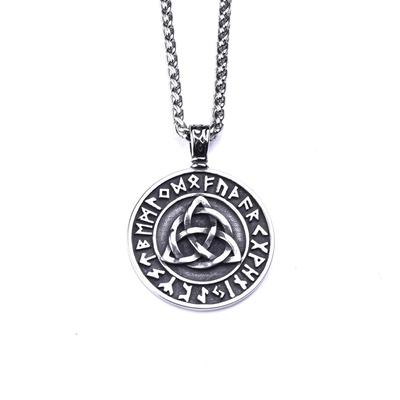 Popüler İskandinav Paslanmaz Çelik Viking Celtic Knot Odin Rune Kolye Kolye 