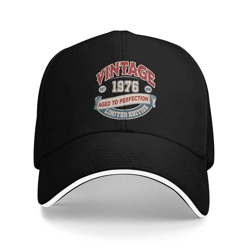 Born in 1976 vintage age 50 years old funny 50th birthday Caps For Unisex Fashion Baseball Cap  Trucker Hat Golf Headewear
