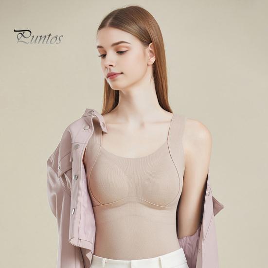 Vestă de fund Forma de cupă 3D Căldură Confortabilă cu autoîncălzire Top termic căptușit fără sudură Toamnă iarnă Vestă de bază