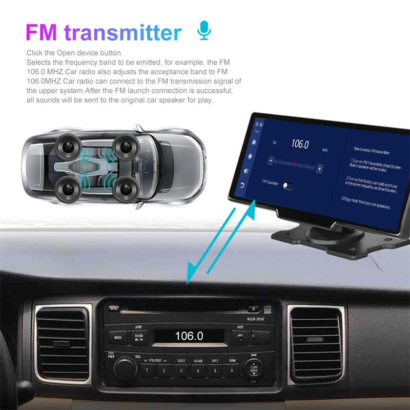 Car Mirror Video Recording Carplay & Android Auto Wireless Connection Gps Navigation Dashboard Dvr Ai Voice