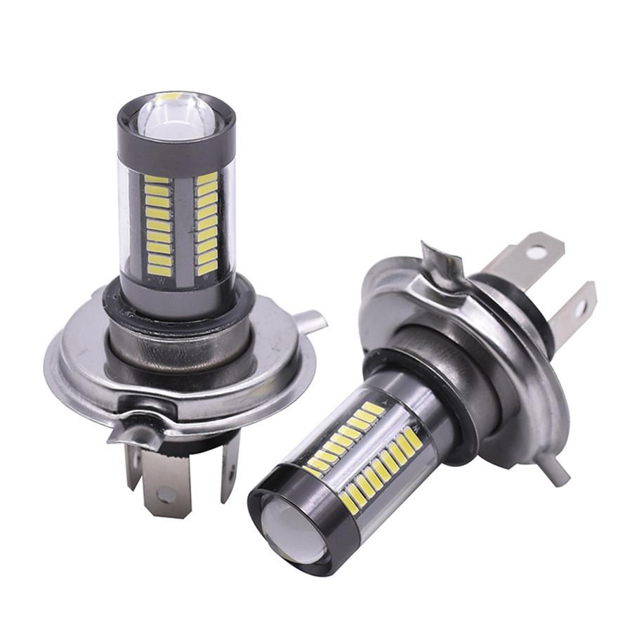 100W 6-Side White 6000K H4 9003 HB2 66-LED 12V-24V Hi/Lo Beam Headlight DRL Fog Lamp Driving Light Bulb for Motorcycle