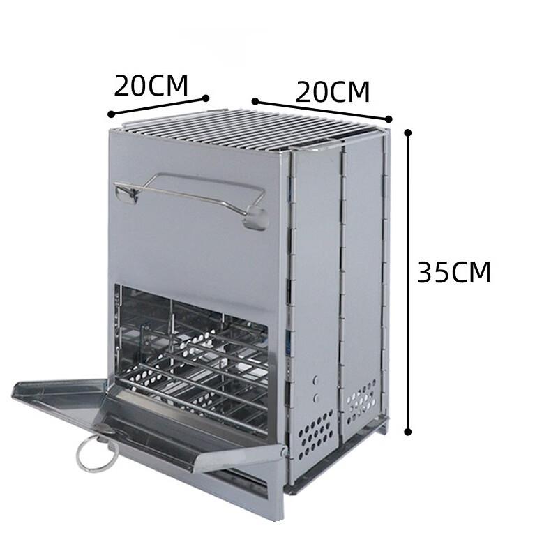 Portable Square Stainless Steel Wood Burning Stove