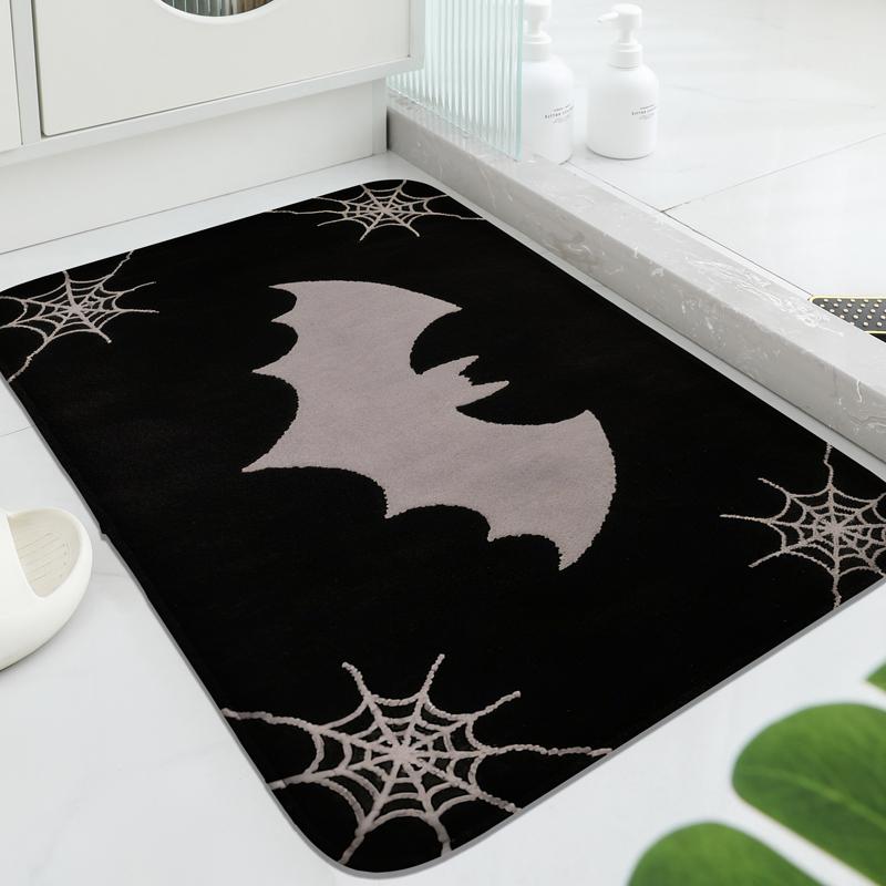 Golden Bat Pattern Bathroom Non Slip Mat Toilet Water Absorbing Foot Mat Shower Room Carpet Decorative Mat Soft And Comfortable