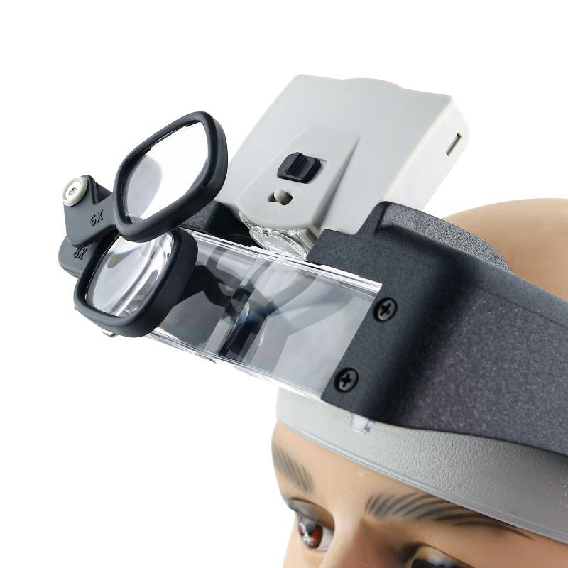 1Pc New  head wearing electronic LED repair tool magnifying glass for the elderly reading magnifying glass acrylic lens