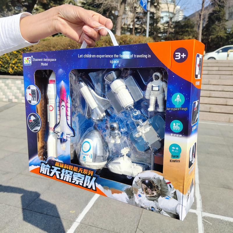 Aviation-Themed Rocket Airplane Model Toy for Kids' Pretend Play and Aerospace Exploration Training.