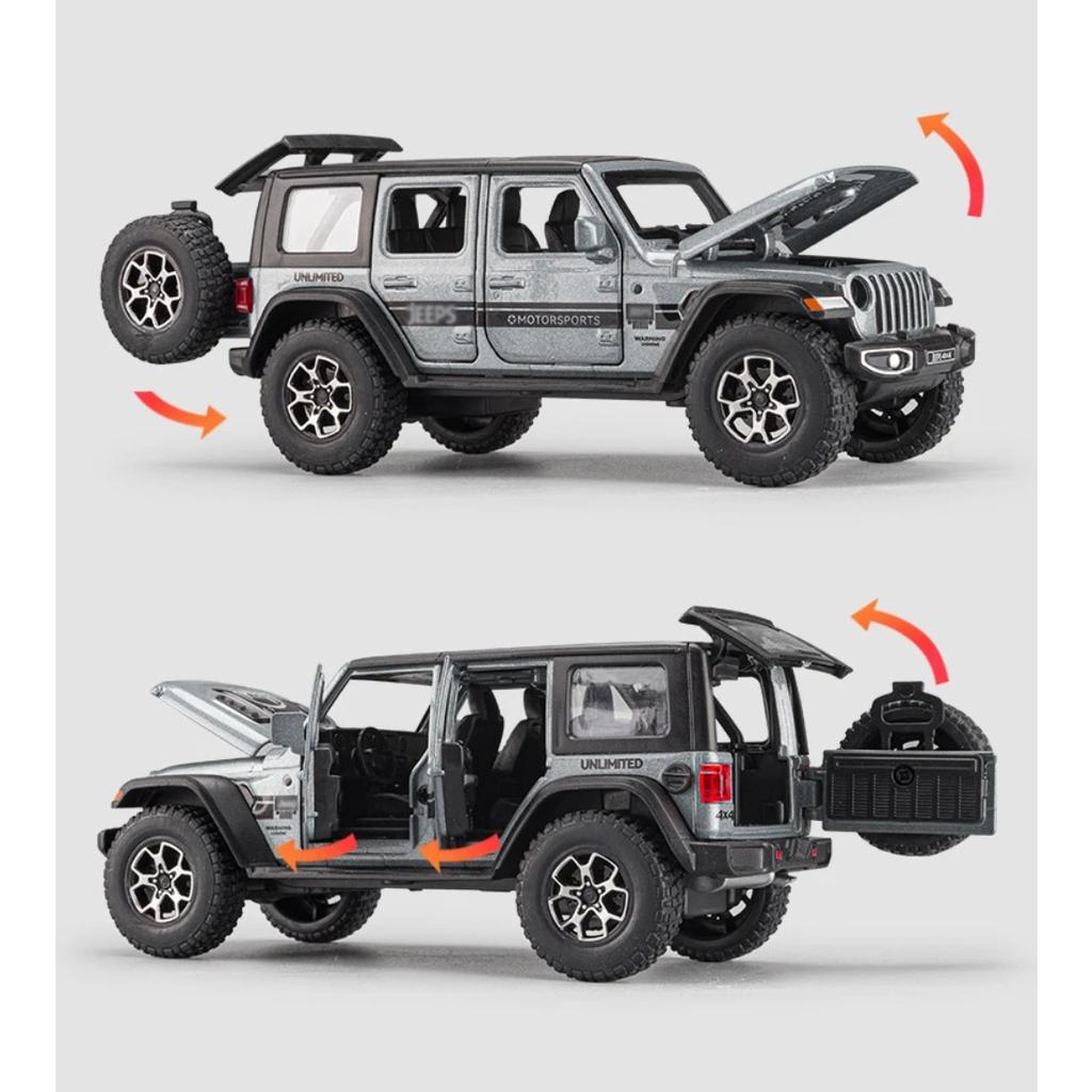 1/32 Jeeps Wrangler Sahara Off-Road Alloy Car Diecasts & Toy Vehicles Car Model Sound and Light Car Toys for Kids Gifts