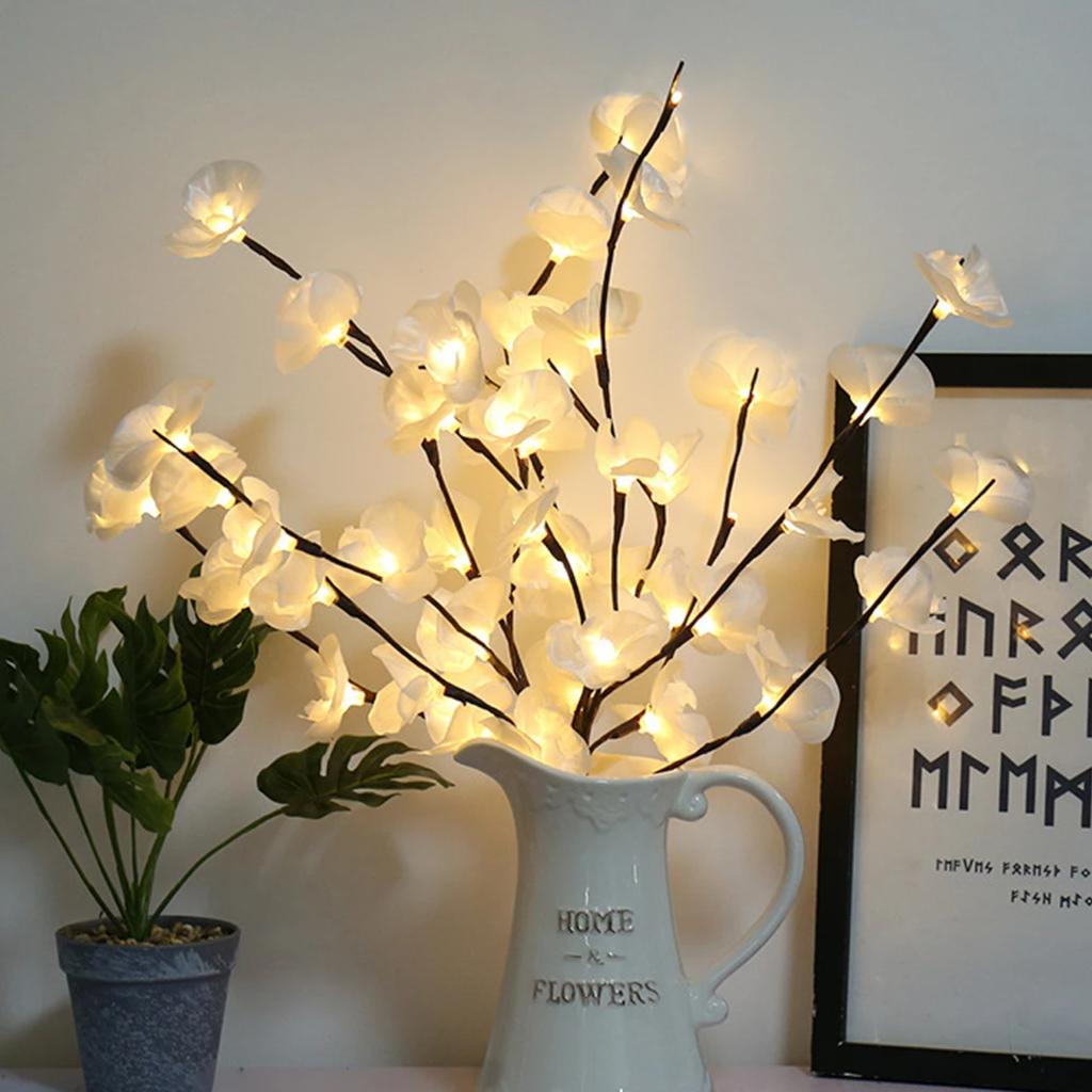 New Simulated  Orchid Flower Branch Light Strip Vase Filler 20 LEDs String Light Christmas Fairy Light  Lighting Decor