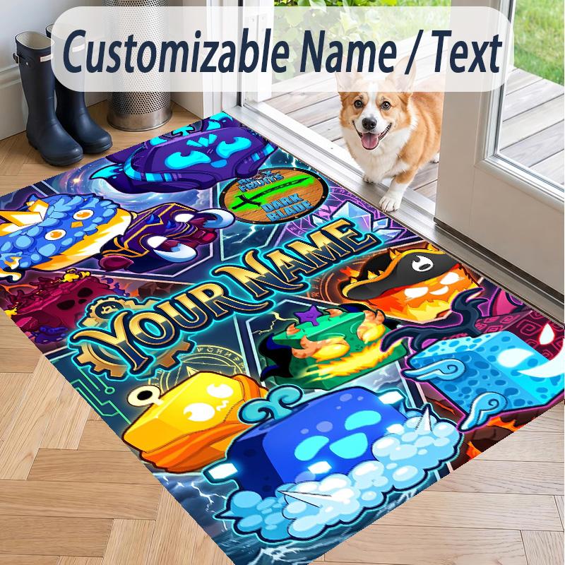Custom Text Blox Fruits Pattern Floor Rug Soft Indoor Carpet Mat Living Room Bedroom