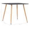Dining Table Gray and Oak Colored 80.5 x 80.5 x 73 cm MDF
