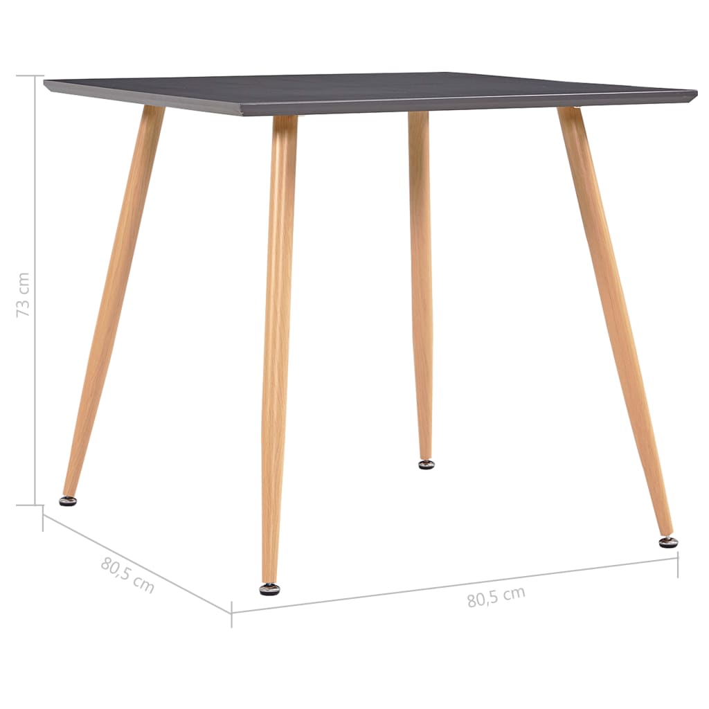 Dining Table Gray and Oak Colored 80.5 x 80.5 x 73 cm MDF