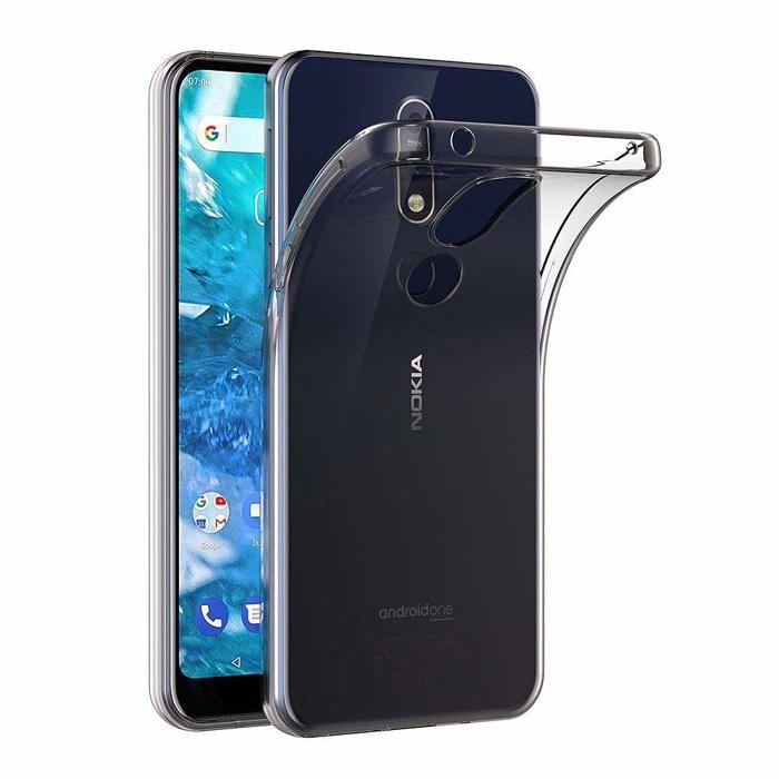 Coque et tour de cou pour Nokia 7.1 - TPU Souple Transparent Cordon Noir réglable Phonillico®