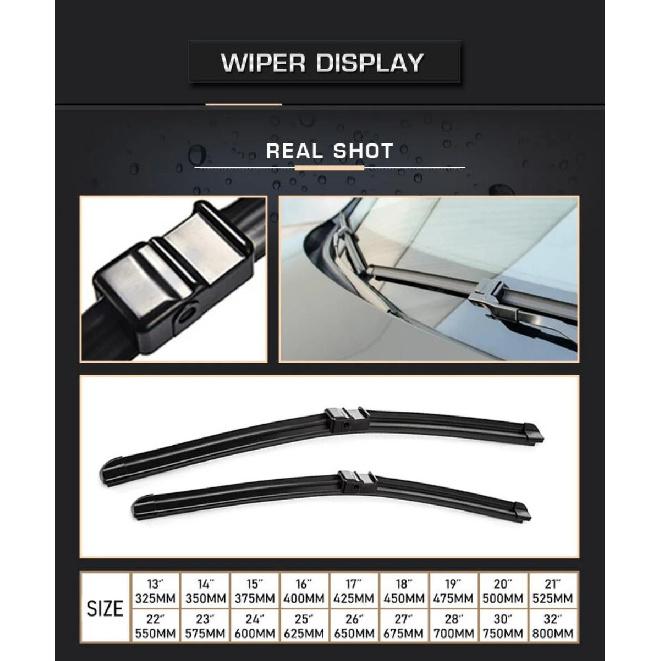 For BMW X3 F25 2010-2017 2011 2012 2013 2014 Wiper Front & Rear Wiper Blades Windshield Windscreen Window Brushes 26"+20"+13"