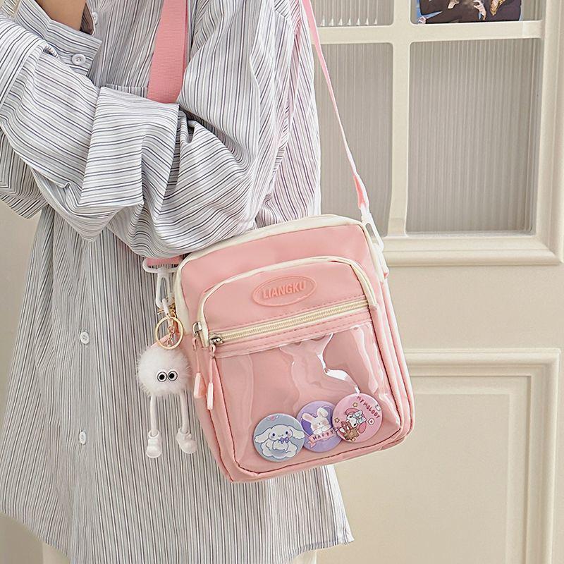 

Casual Japanese-Style Transparent Crossbody Ita Bag for Girls Bag Only розовый