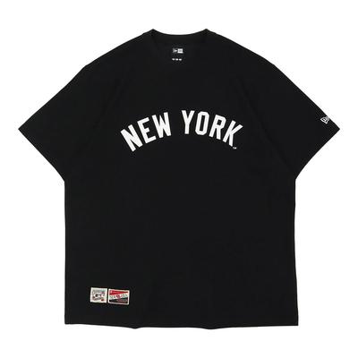 New Era MLB Cooperstown Short Sleeve COO SCRPT RS42 Korea Design T-Shirt, Black, Medium, NEYYAN, Black, JP,