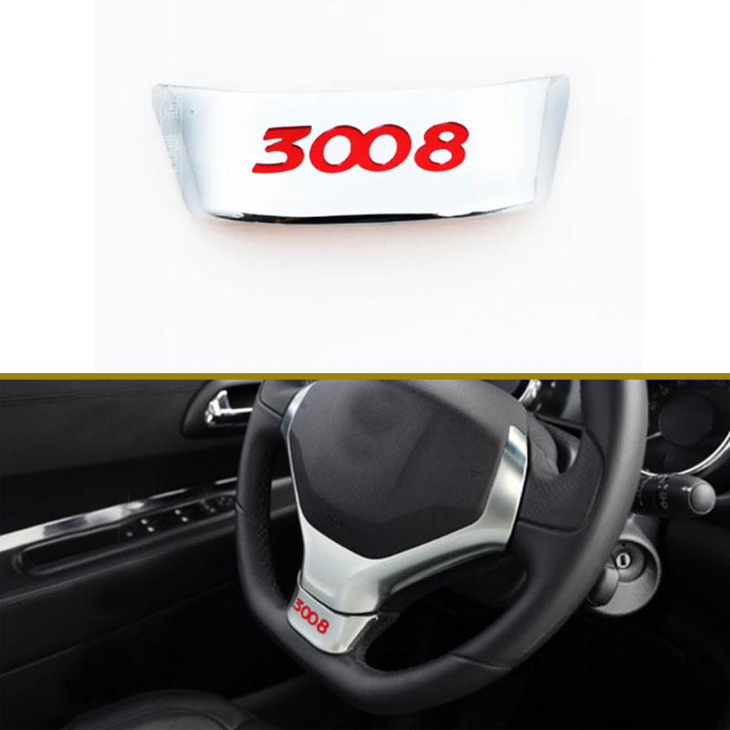 Car Accessories for Peugeot 3008 2014 2015 2016 Car Styling ABS Chrome Steering Wheel Decoration Trim
