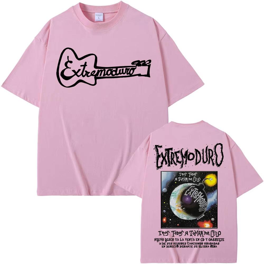 Rock Band EXTREMODURO Global Tour Mercah Tshirts Men Women Harajuku Streetwear Hip Hop Tee Loose Casual Cotton Oversized Tops