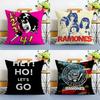 Band Punk R-Ramones Cushion Cover Washable Linen Pillowcase Soft For Sofa Bed Cozy Home Room Decor