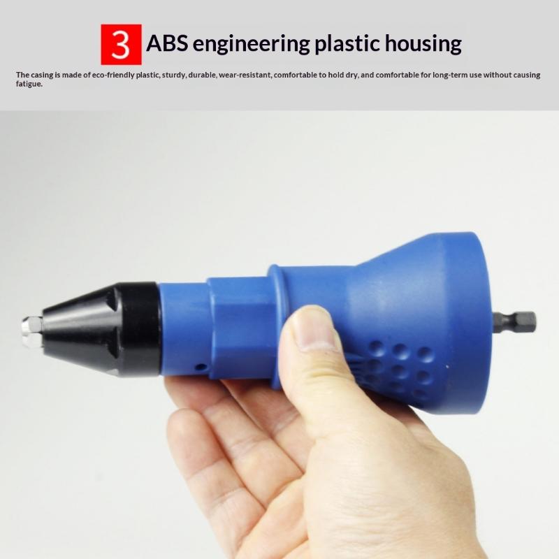 1 Set Multifunction Nail Gun Tool Electric Rivet Adapter Pull Drill Riveter Conversion Adapter Riveting Drill Rivet Adapter