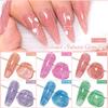 MEET ACROSS 7ml Colorful Reflective Glitter Gel Nail Polish Sparkly Glitter Shimmery Gel Soak Off Gel Polish Manicure Nail Salon Varnish