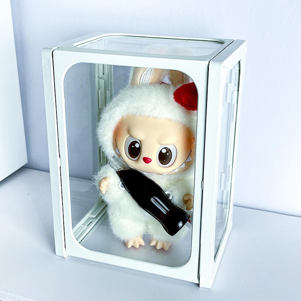 

Стеклянная штабелируемая коробка для хранения Коробка-сюрприз Чехол-органайзер Классическая витрина для кукол for V1