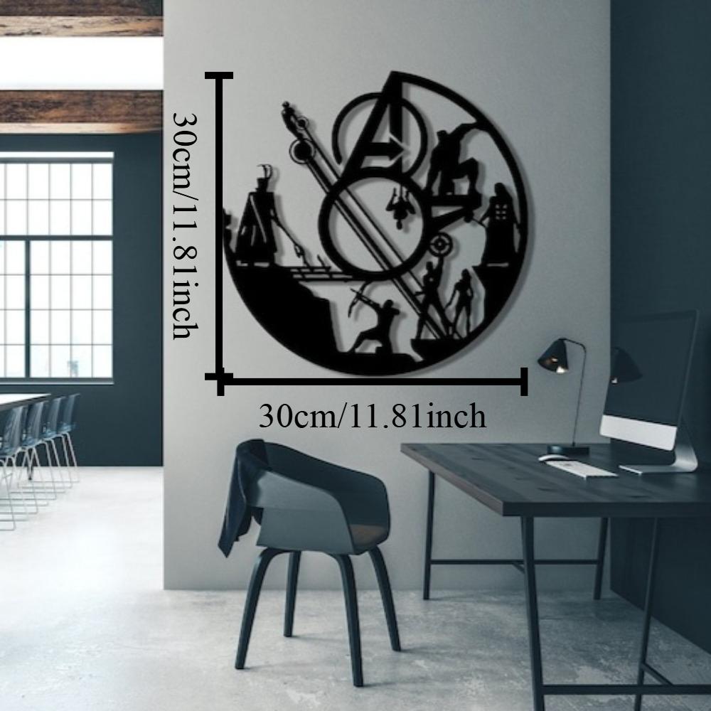 

Metal Wall Decor, Home Art, 3D Wall Hangings, Modern Minimalist Art, Unique Gift 12in чёрный