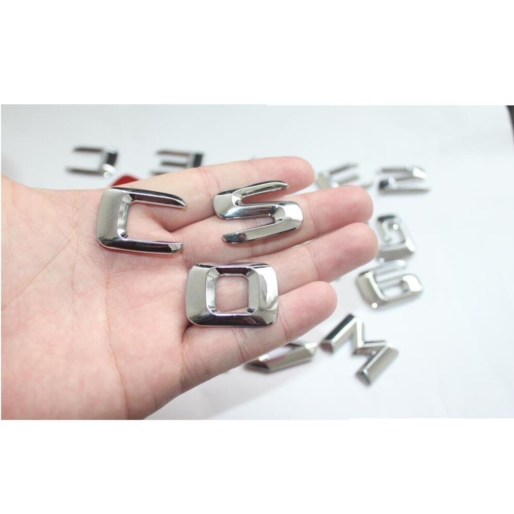 Chrome DIY 3D Letters Number Trunk Emblems Badges for Mercedes Benz AMG A B C E CLK CLS CL G GLK GLS GLE GLC S SLK SL