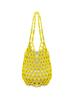 Wooden Beading Hollow-out Tote Bag for Holiday Travels Date Handmade Beaded Shoulder Bag Casual Beach Handbag for Women