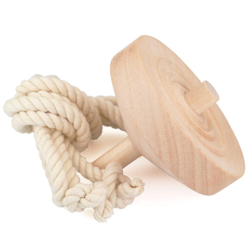 Wooden Tops That Can Be Painted and Crafted Plain Wood Set of with Large, Long-spinning (7cm Shaft, 3) String.