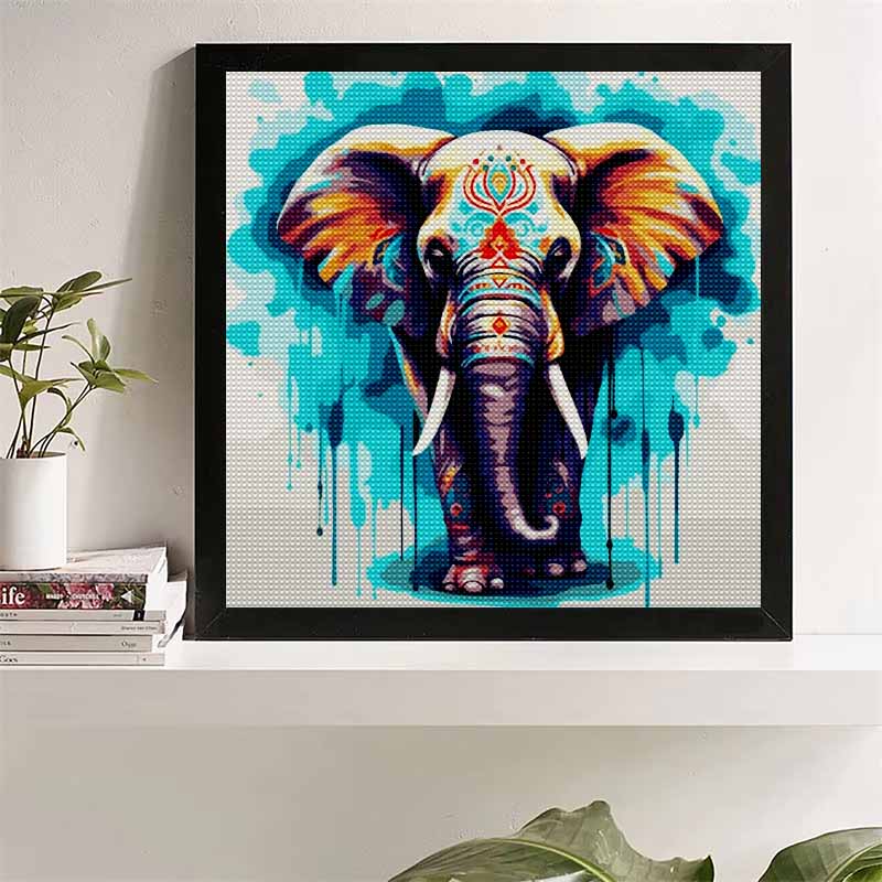 New Arrival 5D DIY Full Circle Diamond Painting "Painted Elephant" Embroidery Cross Stitch Home Decor Gift