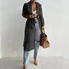 Elegant Fashion See Through Cardigan Long Shirt with Belt Notched Collar Women Blouse Thin Long Sleeve Summer Loose Clothes 26544