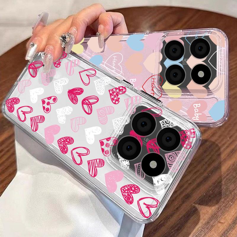 Oil Painting Love Hearts Pattern Case For Xiaomi Redmi Note 15 Pro 4G Funda Redmi Note 14 13 Pro 5G Clear Silicone Soft Cover