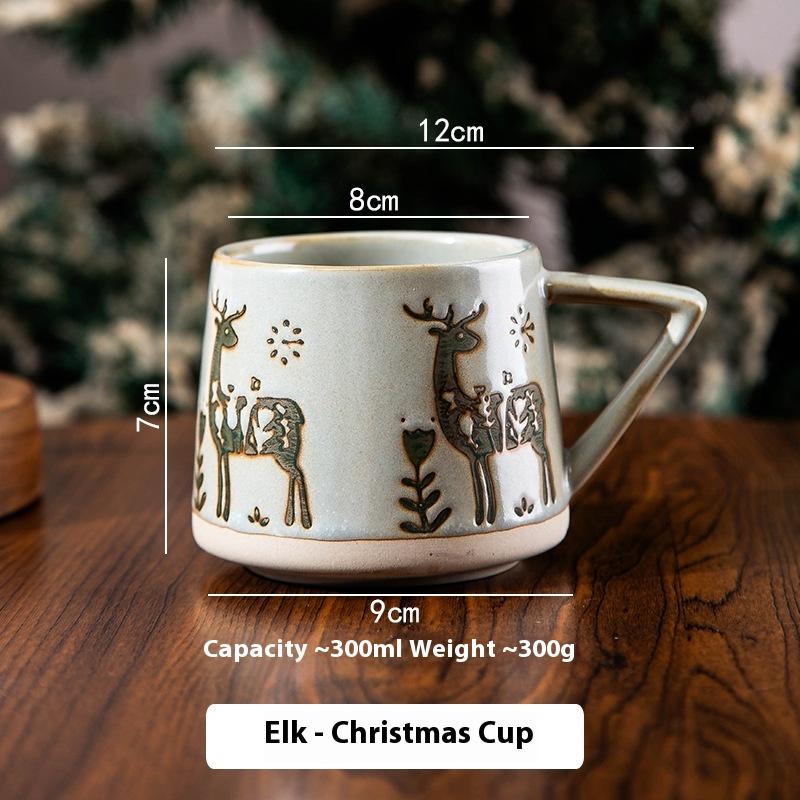 Hot 300ML Christmas Cup Original Coffee Cup Creative Home Ceramic Mug Office Party Breakfast Milk Cup New Year Gift 300ml