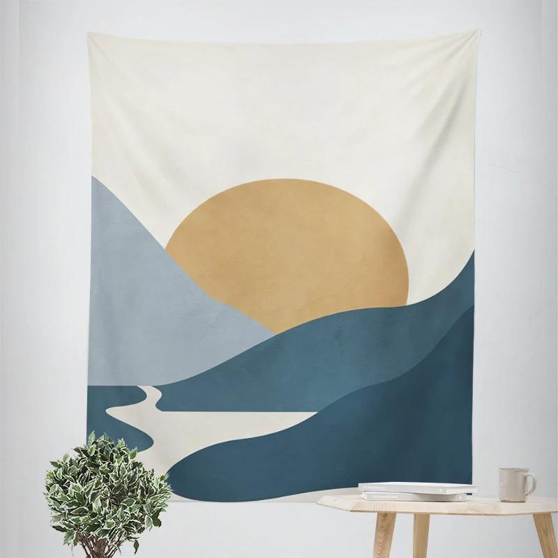 Simple Illustration Style Decorative Tapestry Home Wall Decoration Office Living Room Tapestry
