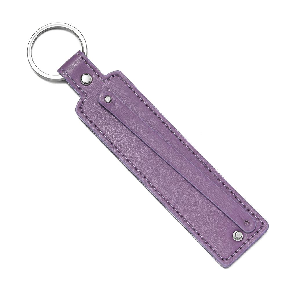 1pc Creative PU Leather Keychain Business Gift Leather Party Blank Car Key Chains Simple Metal Key Rings DIY Accessories