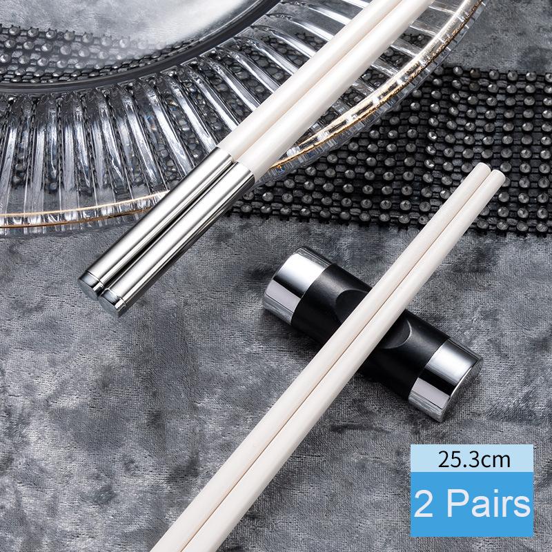 New White Chopsticks Set Reusable Chinese Japanese Korean Chopsticks 10 In Anti-Slip Fiberglass Chop Sticks Utensils
