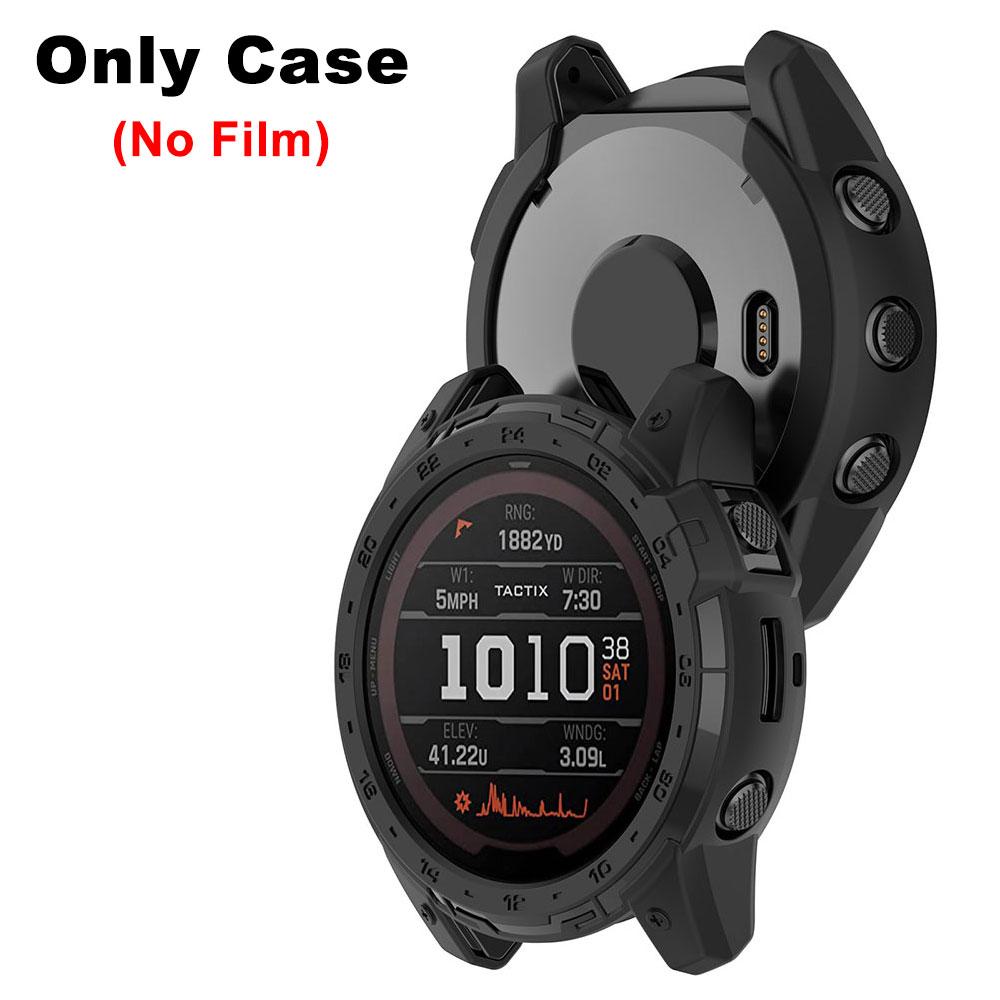 TPU Silikonhülle + Panzerglasfolien für Garmin Tactix 7 Oled Schutzhülle Schale Displayschutzfolie Smartwatch-Zubehör