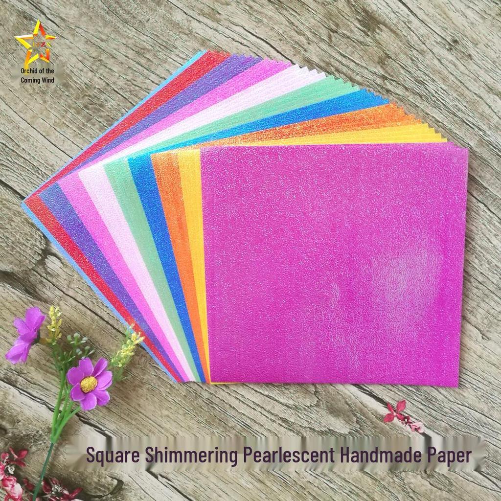 Glitter Pearlescent Origami Paper for Kids - Bright Colors, Ideal for Thousand Cranes & Rose Flowers